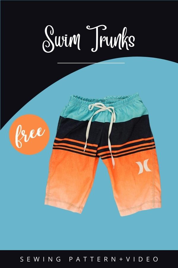 Swim Trunks FREE sewing pattern + video (3mths to 10yrs)