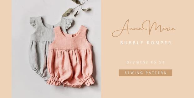Anne-Marie Bubble Romper sewing pattern (0/3mths to 5T)