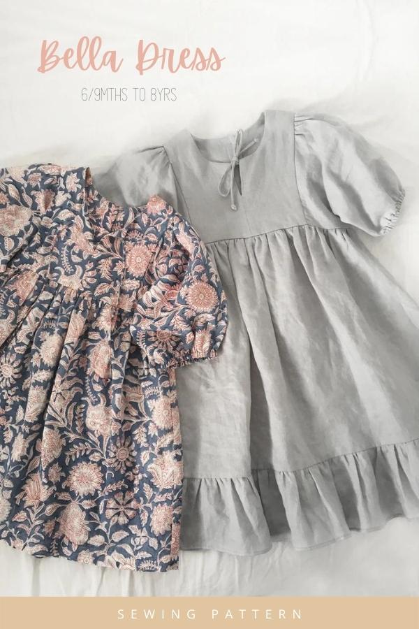 Bella Dress sewing pattern (6/9mths to 8yrs)