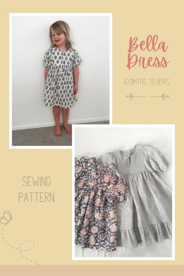 Bella Dress sewing pattern (6/9mths to 8yrs)