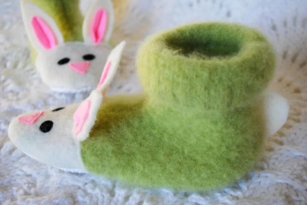 Fuzzy Bunny Slippers FREE sewing pattern