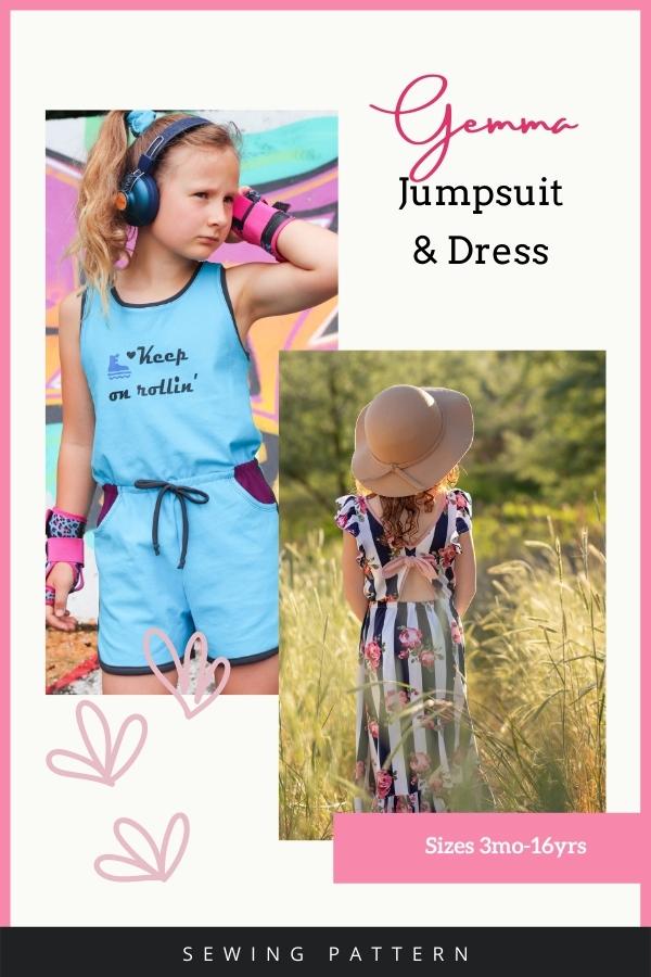 Gemma Jumpsuit and Dress sewing pattern (3mths to 16yrs)