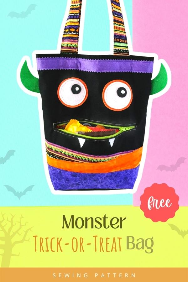 DIY Monster Trick-or-Treat Bag with Free Pattern! - Crafting Cheerfully