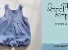 Quinn Pleated Romper sewing pattern (0-3mths to 6yrs)