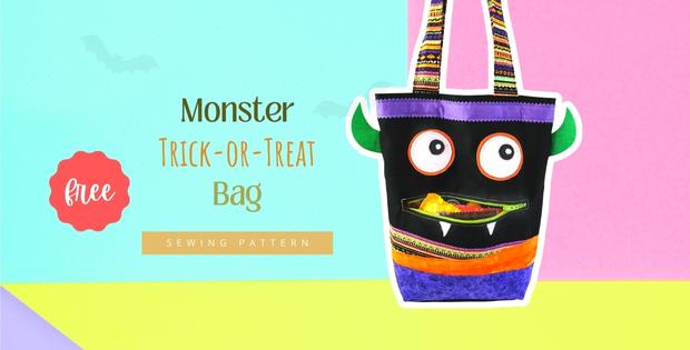 Monster Trick-or-Treat Bag FREE sewing pattern