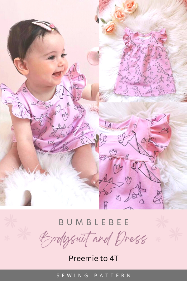 Bumblebee Bodysuit and Dress sewing pattern (Preemie to 4T)