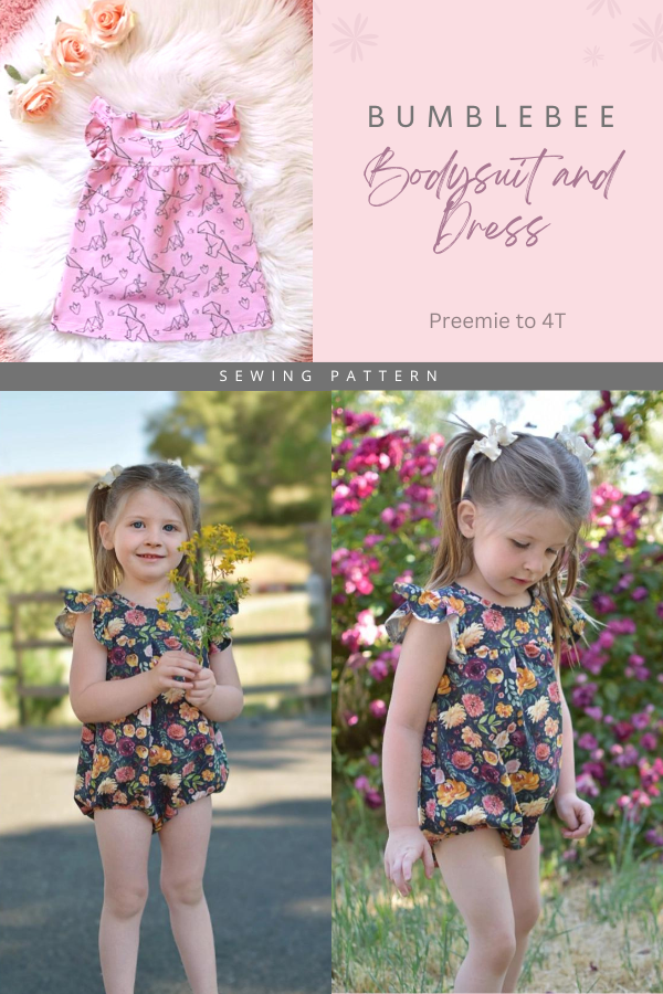 Bumblebee Bodysuit and Dress sewing pattern (Preemie to 4T)