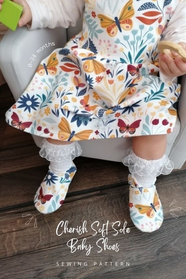 Cherish Soft Sole Baby Shoes sewing pattern (0-24 months)