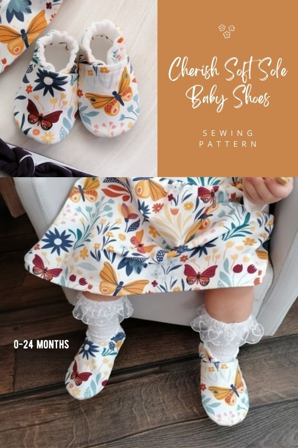 Cherish Soft Sole Baby Shoes sewing pattern (0-24 months)