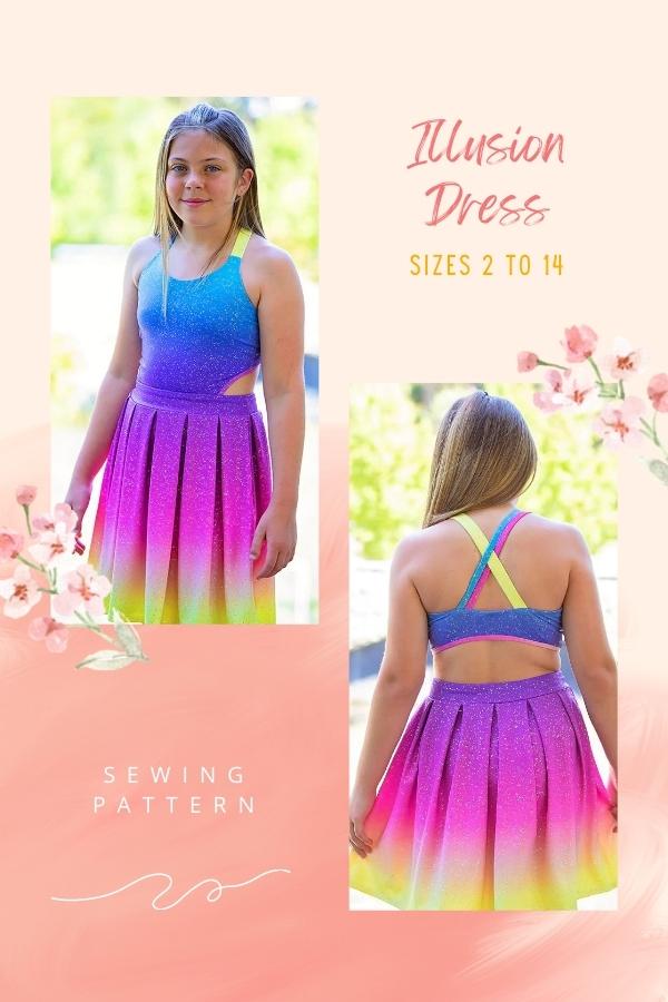 Illusion Dress sewing pattern (Sizes 2 to 14)
