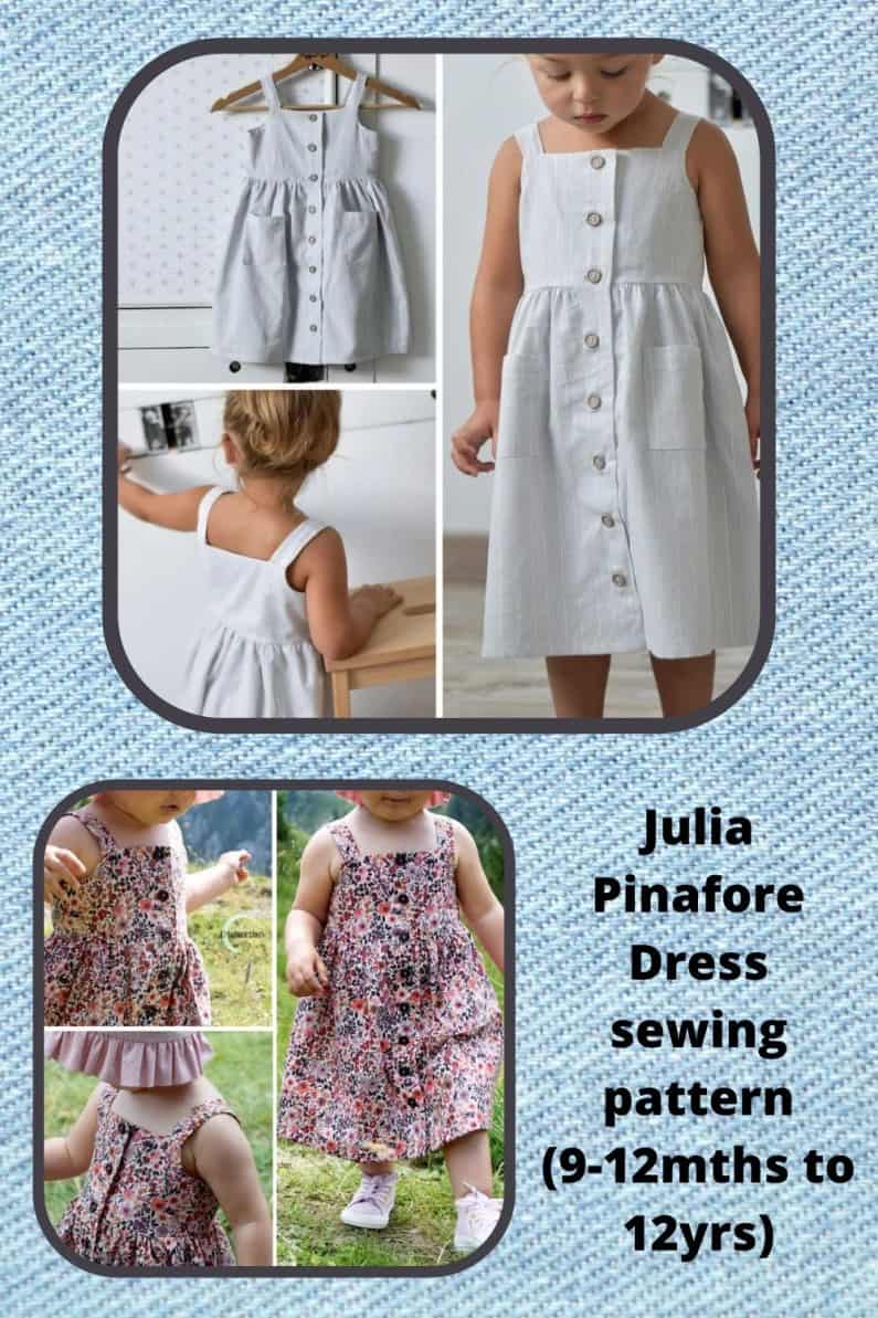 Julia Pinafore Dress sewing pattern (9-12mths to 12yrs)