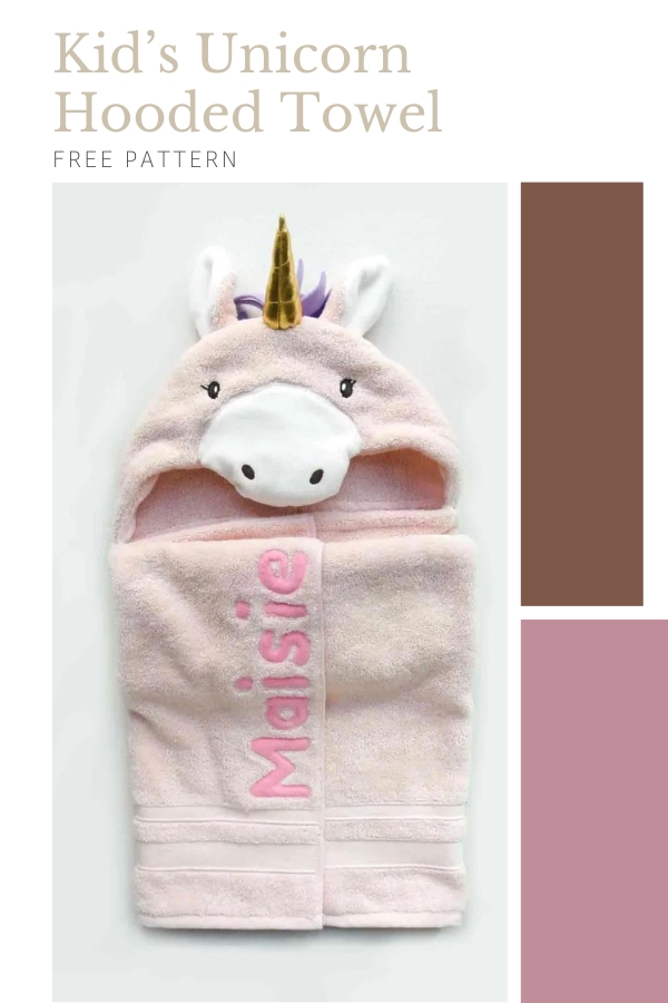 Unicorn Hooded Towel FREE sewing pattern