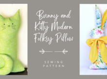 Bunny and Kitty Modern Folksy Pillow sewing pattern