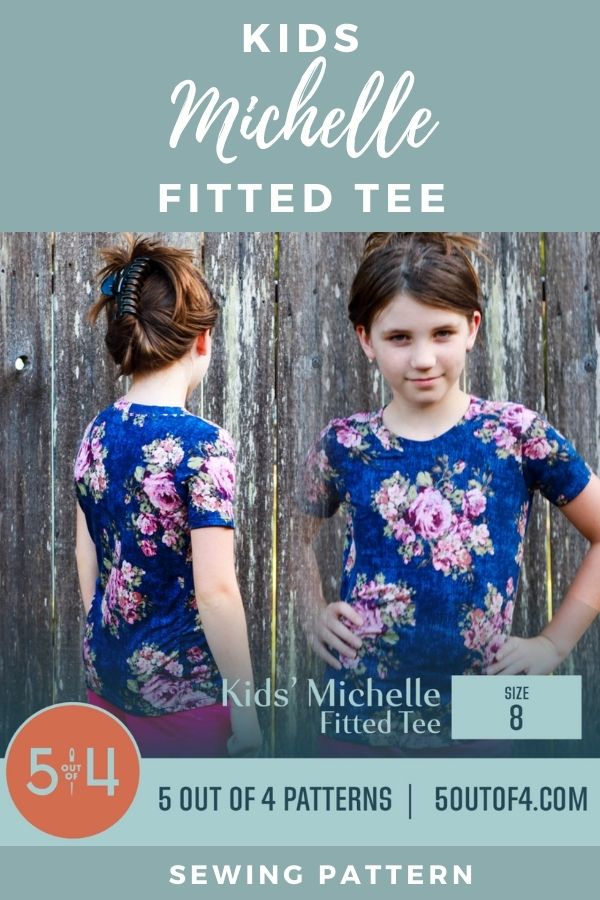 Kids Michelle Fitted Tee sewing pattern 1