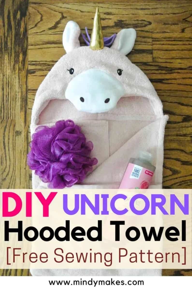 Unicorn Hooded Towel FREE sewing pattern