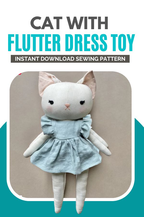 Cat with Flutter Dress Toy sewing pattern