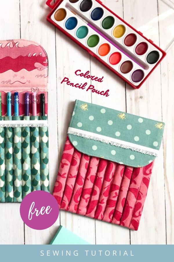 Colored Pencil Pouch FREE sewing pattern