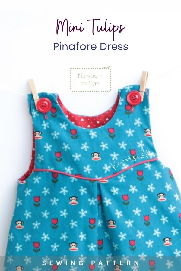 Mini Tulips Pinafore Dress sewing pattern (Newborn to 6yrs)