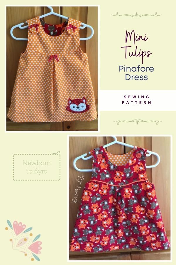 Mini Tulips Pinafore Dress sewing pattern (Newborn to 6yrs)