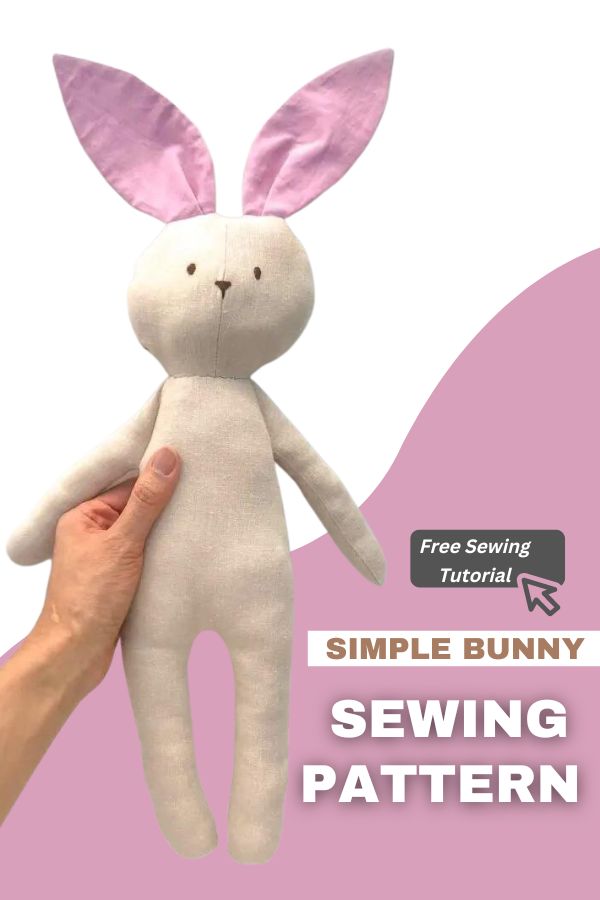 Pdf bunny toy sewing pattern in 3 sizes easy stuffed toy diy