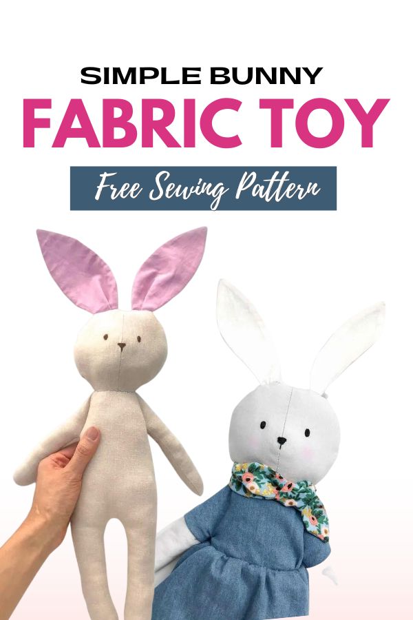 Pdf bunny toy sewing pattern in 3 sizes easy stuffed toy diy