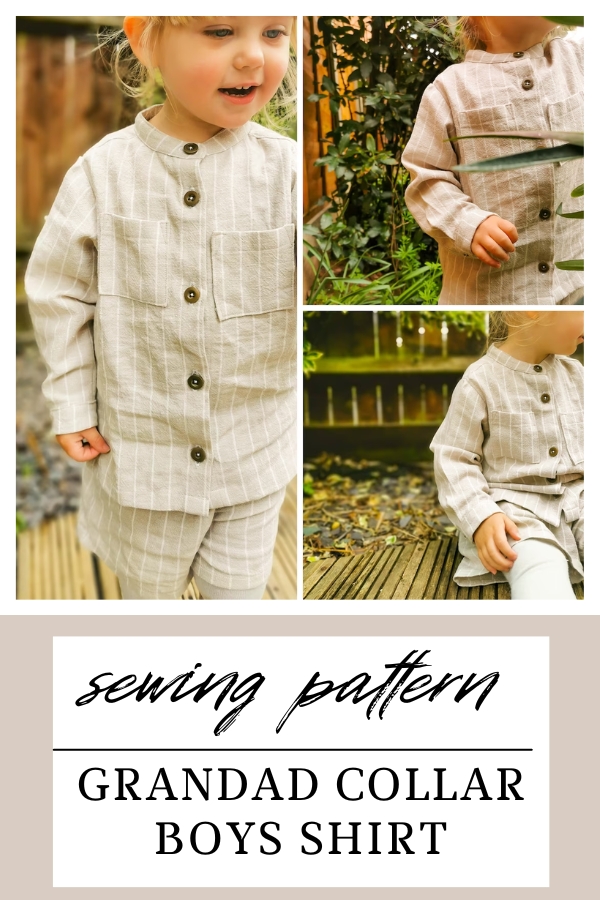 Grandad Collar Boys Shirt sewing pattern (3-10 years) - Sew Modern Kids