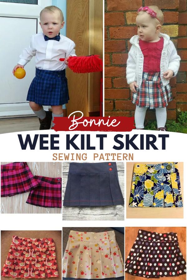 Bonnie Wee Kilt Skirt sewing pattern (Newborn to 10 years)