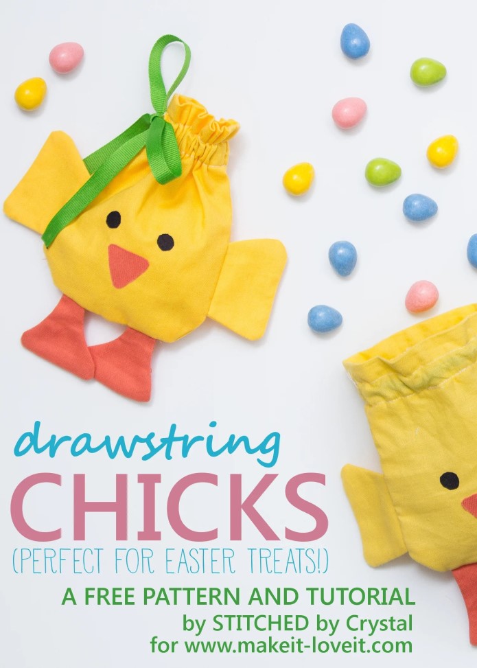 Chick Treat Drawstring Bag FREE sewing pattern