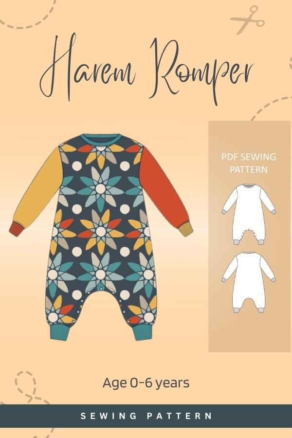 Harem Romper sewing pattern (Age 0-6 years)