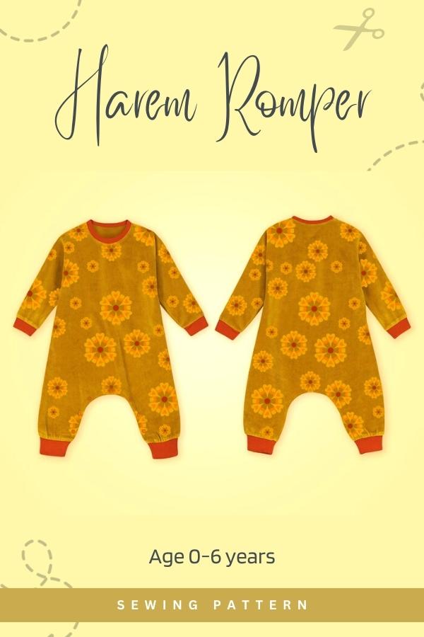 Harem Romper sewing pattern (Age 0-6 years)