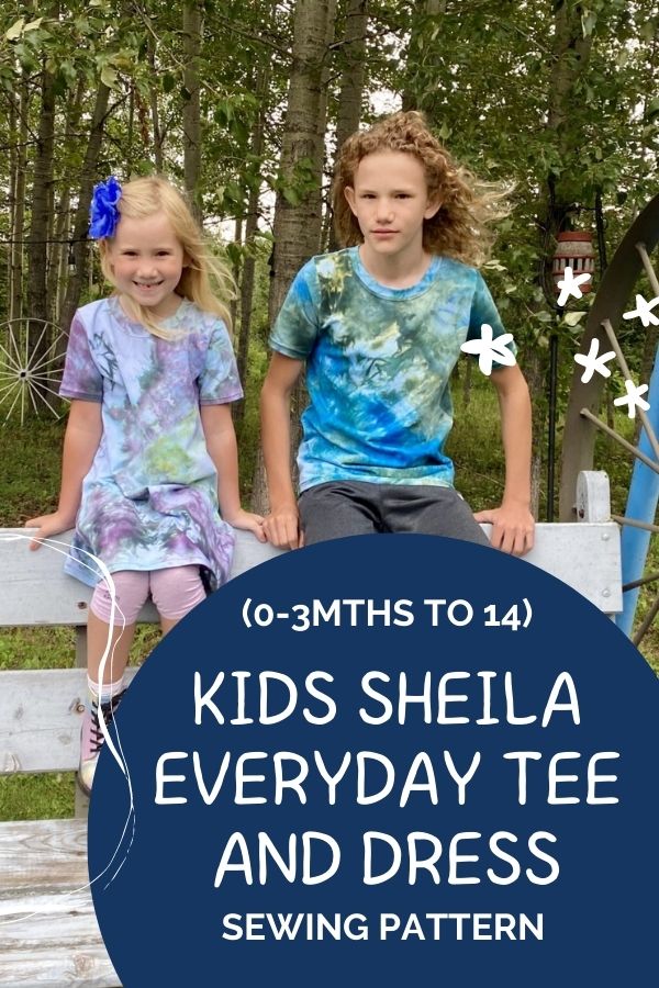 Kids Sheila Everyday Tee and Dress sewing pattern (0-3mths to 14)