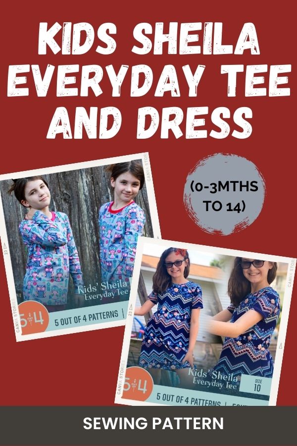 Kids Sheila Everyday Tee and Dress sewing pattern (0-3mths to 14)