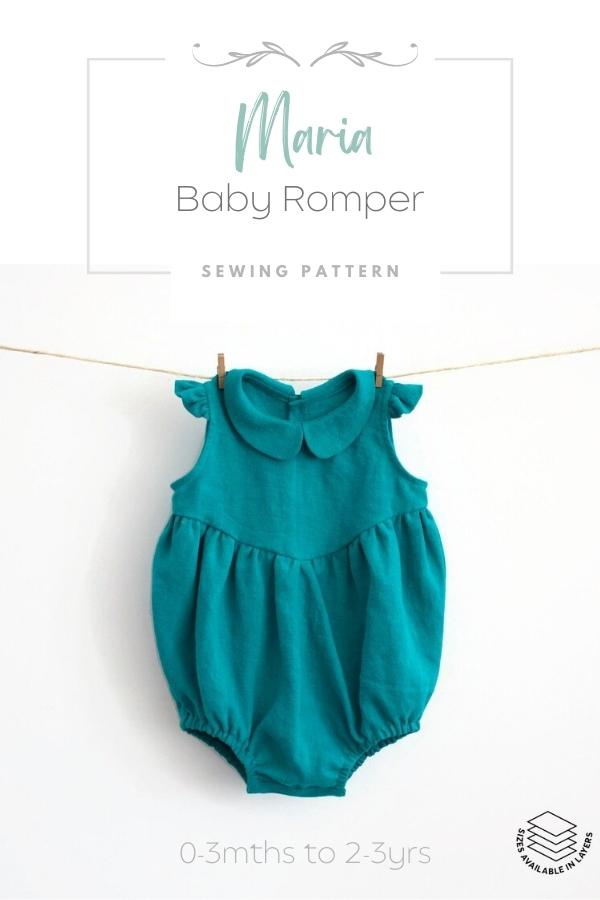 Maria Baby Romper sewing pattern (0-3mths to 2-3yrs)