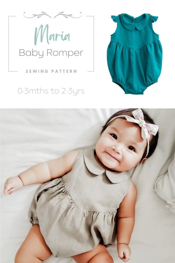 Maria Baby Romper sewing pattern (0-3mths to 2-3yrs)