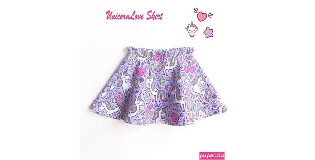 UnicornLove Skirt FREE sewing pattern (Newborn to 10yrs)