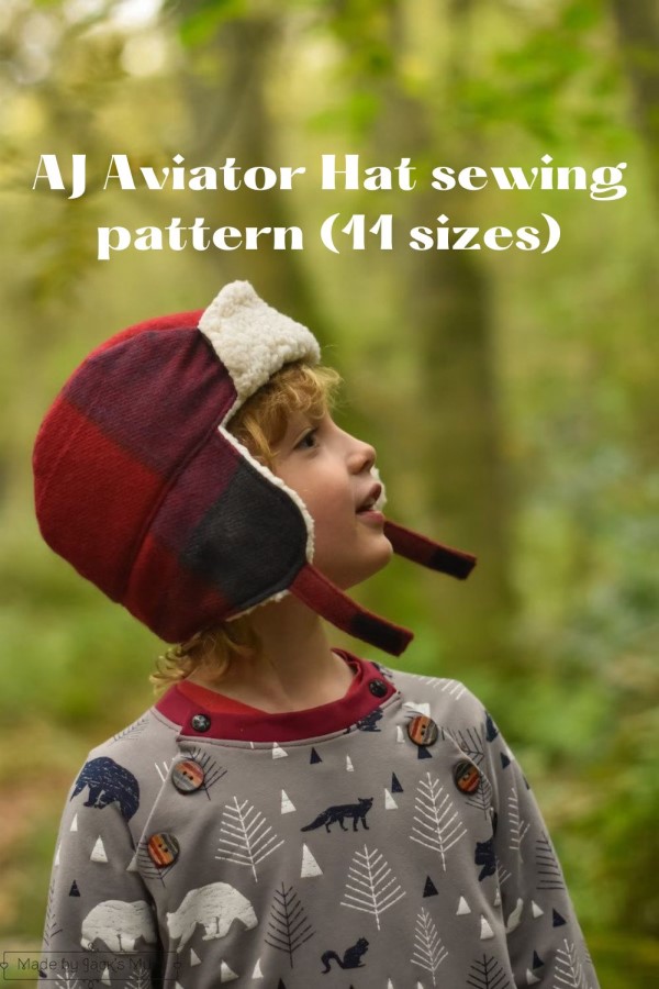 AJ Aviator Hat sewing pattern (11 sizes)