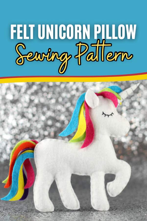 Felt Unicorn Pillow sewing pattern