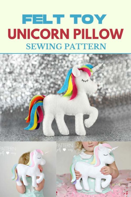 Felt Unicorn Pillow sewing pattern - Sew Modern Kids