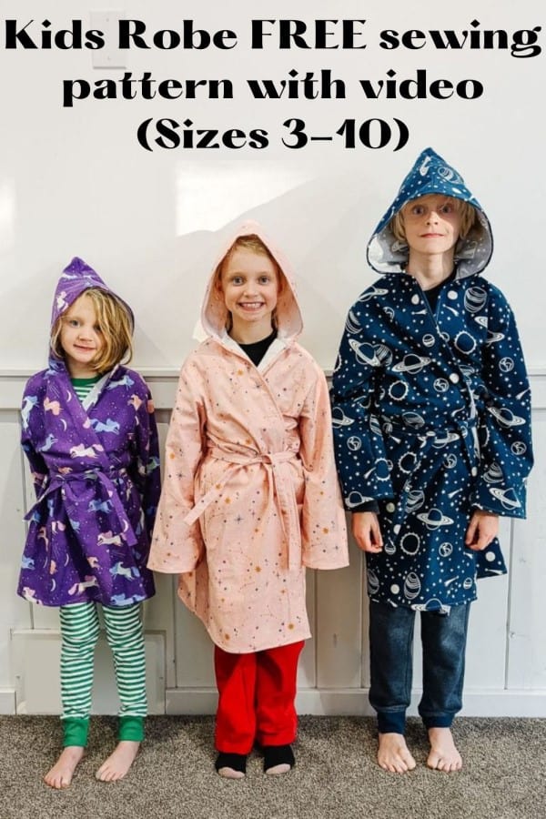 Kids Robe FREE sewing pattern with video (Sizes 3-10)