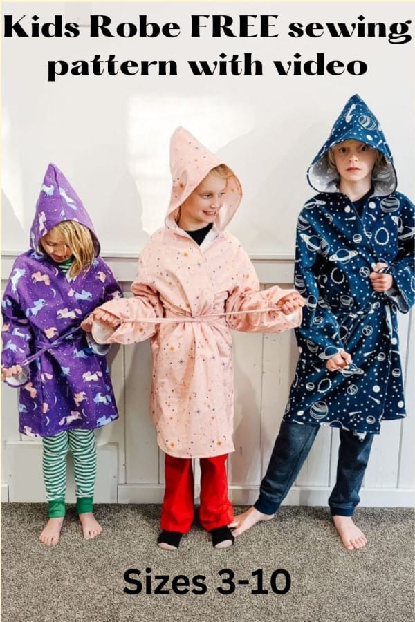Kids Robe FREE sewing pattern with video (Sizes 3-10)