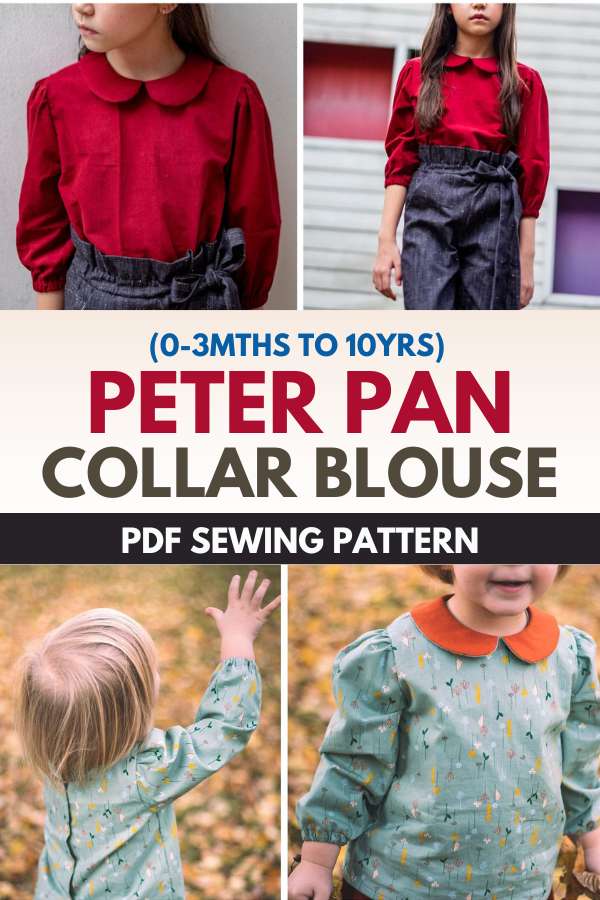 Baby and Girl Peter Pan Collar Blouse With Puff Sleeves Pattern PDF Sewing  Pattern Instant Download -  Canada