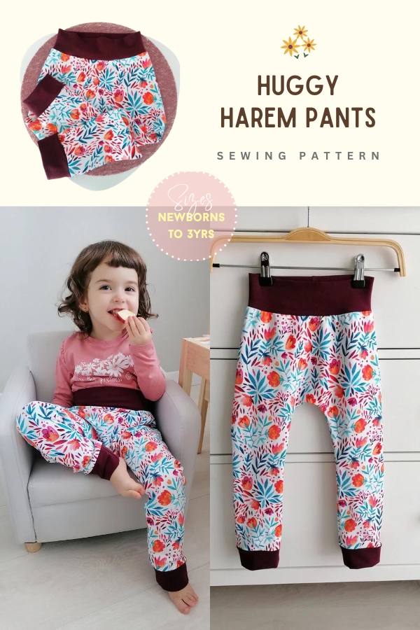 Huggy Harem Pants sewing pattern (Newborns to 3yrs) Sew Modern Kids