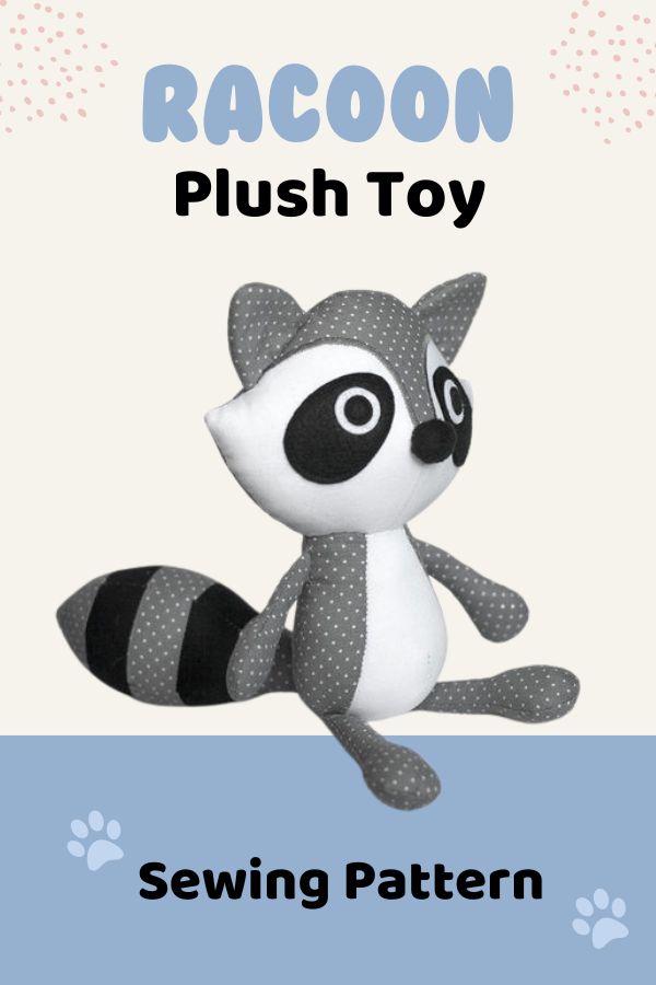 Raccoon Plush Toy sewing pattern