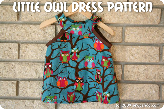 Little Owl Dress FREE sewing pattern (0-6mths)