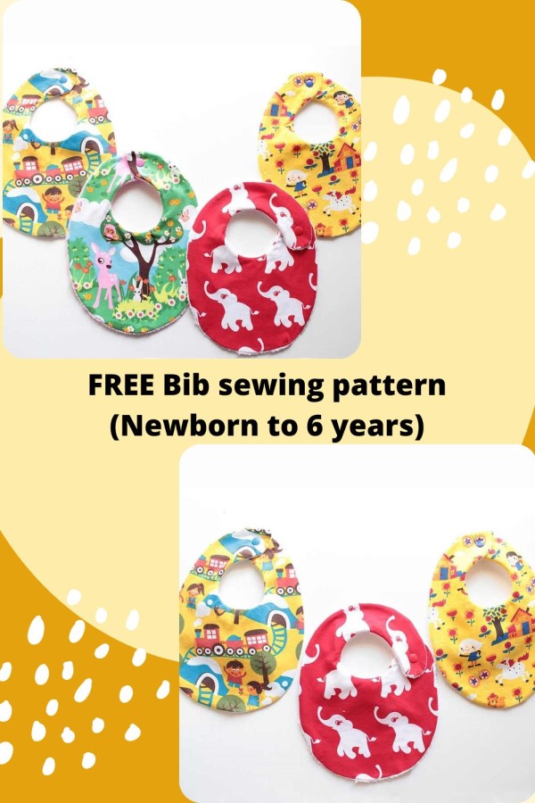 FREE Bib sewing pattern (Newborn to 6 years)