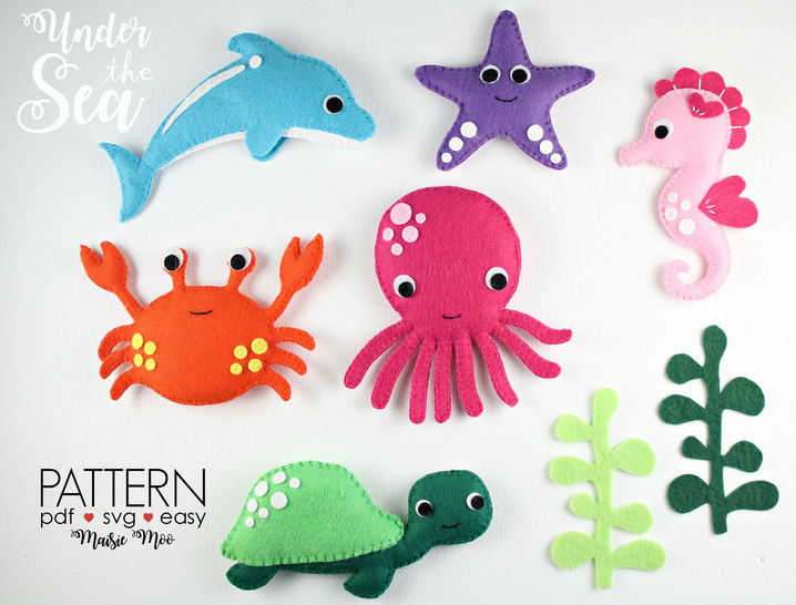 Felt Sea Creatures sewing pattern
