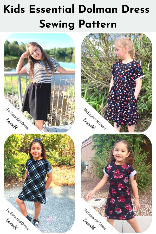 Kids Essential Dolman Dress sewing pattern (with video)