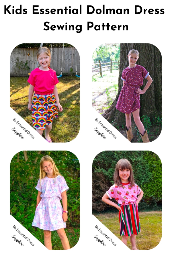 Kids Essential Dolman Dress sewing pattern (with video)