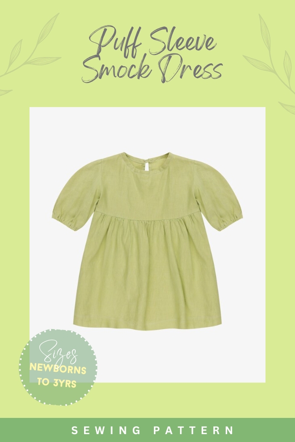 Puff Sleeve Smock Dress sewing pattern (Newborn to 12 years)
