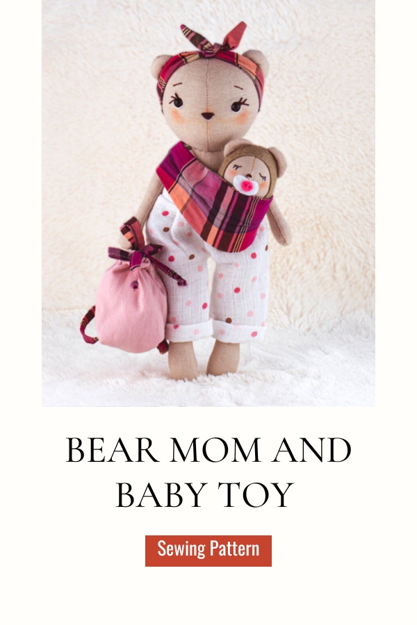 Bear Mom and Baby toy sewing pattern (with video) Sew Modern Kids